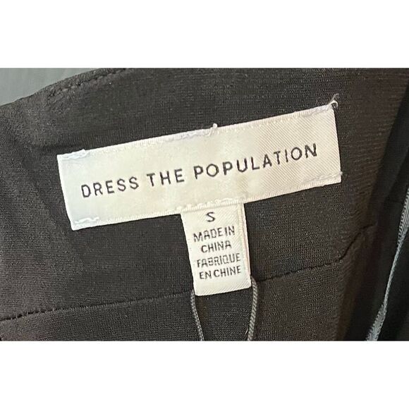 Dress the Population Vanessa Deep Plunge Neckline Halter Bodycon Midi Dress - Picture 7 of 8